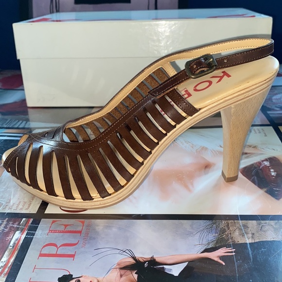 Michael Kors Sling Back Dark Brown heel sandal 7 - Picture 4 of 6